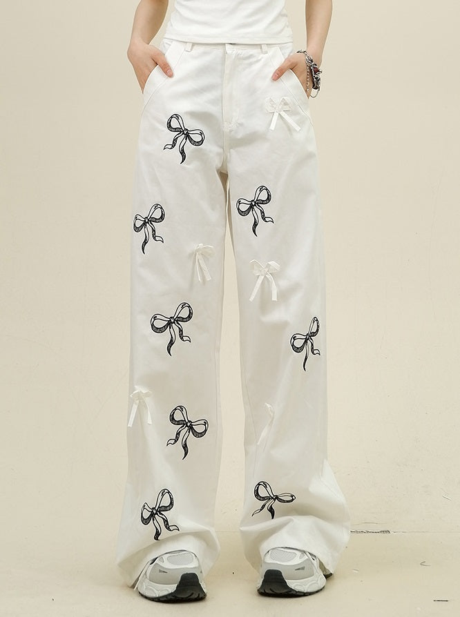 Young Eyes Taro Purple White Bow Long Pants