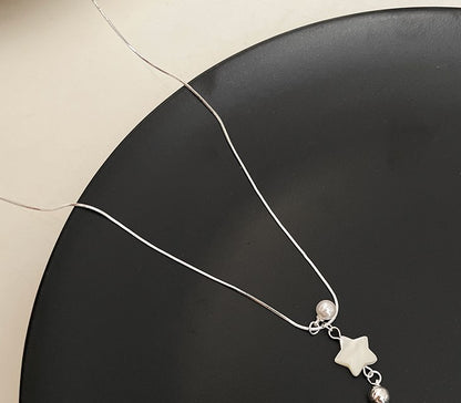 Sweet Paradise Silver Starlight Star Pendant Necklace