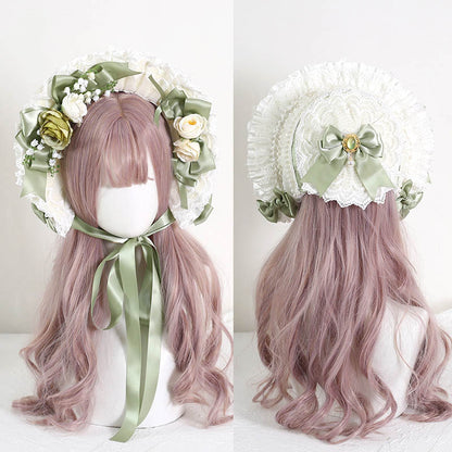 Sweet Lily of the Valley Flower Decorated Straw Bonnet Hat