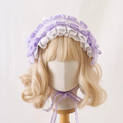 Lolita Lace Cream White Bow Hairband Accessories