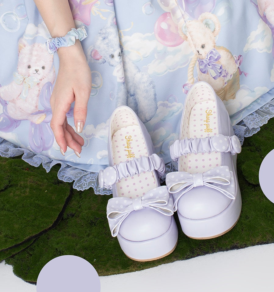 Puffy Sheep EGL Polka Dot Bow Platform Shoes