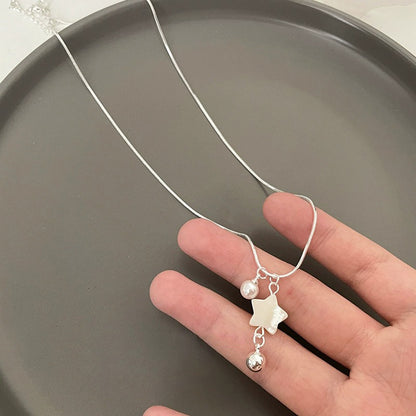 Sweet Paradise Silver Starlight Star Pendant Necklace