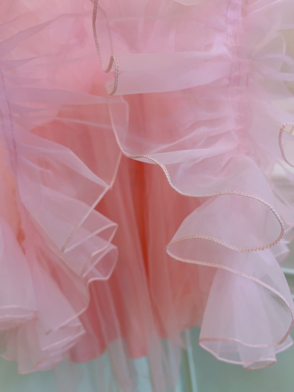 Sweetheart Princess Pink Ruffled Organza Cake Dress