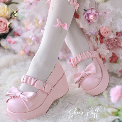 Puffy Sheep EGL Polka Dot Bow Platform High Heels Shoes