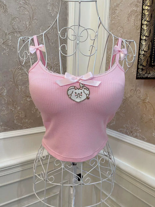 Sweetheart Princess Sweet Pink Puppy Camisole Top