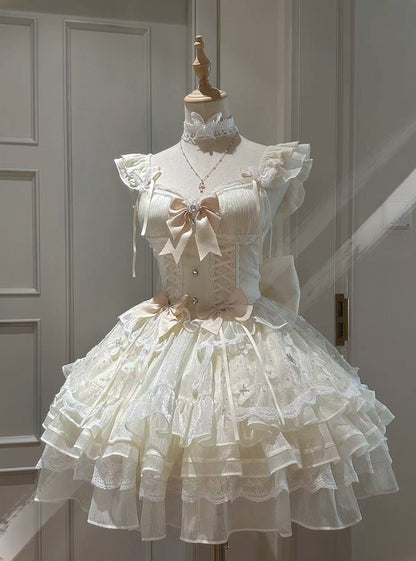 Flying Diary Tribute to First Love Cream Lolita Dress