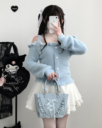 Kitten Bullet Winter Plush Love Pink Blue Black Sweater