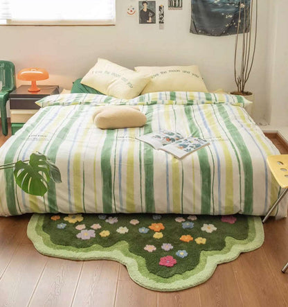 Colorful Flower Garden Nature Soft Mat Moss Rugs Carpets Bedroom Decor