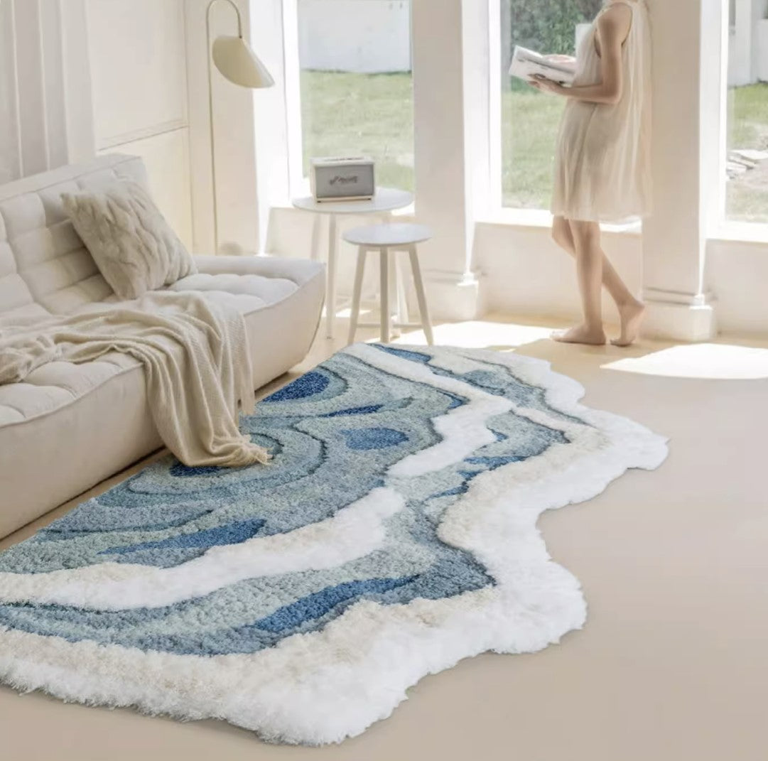 Walking in the Oceans Blue Ocean Water Nature Soft Mat Moss Rugs Carpets Decor