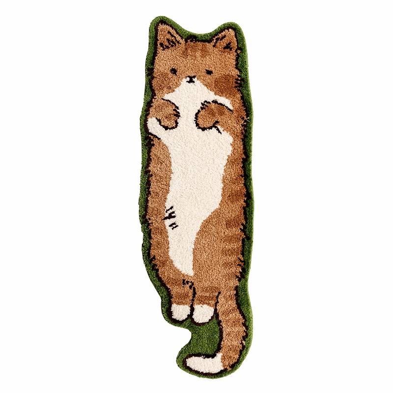 Cute Cat Animal Cartoon Minimalist Modern Chic Urban Soft Mat Moss Rugs Carpets Bedroom Decor