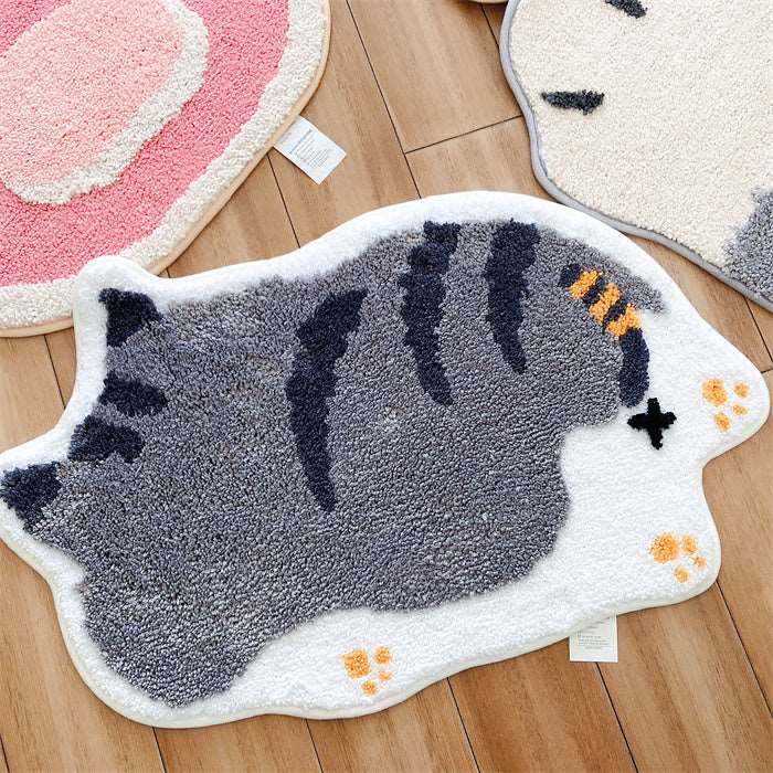 Cute Kawaii Cat Panda Kitty Paw Cartoon Animal Bedroom Rugs Carpets Bathroom Mats Decor