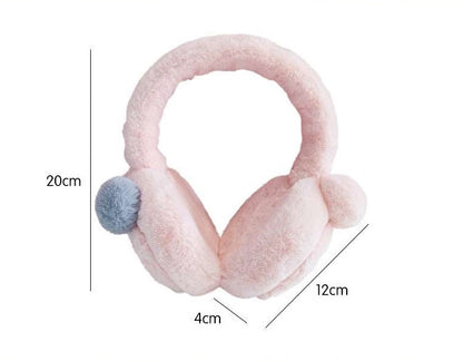 Cute Bear Teddy Ears Sweet Hood Plush Thick Warm Winter Protection Earmuffs