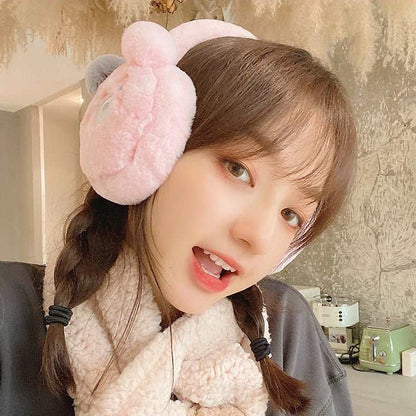 Cute Bear Teddy Ears Sweet Hood Plush Thick Warm Winter Protection Earmuffs