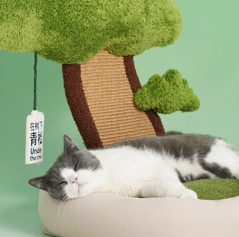 Under the Tree Peaceful Bonsai Decor Cats Dogs Pets Beds House Scratching Post