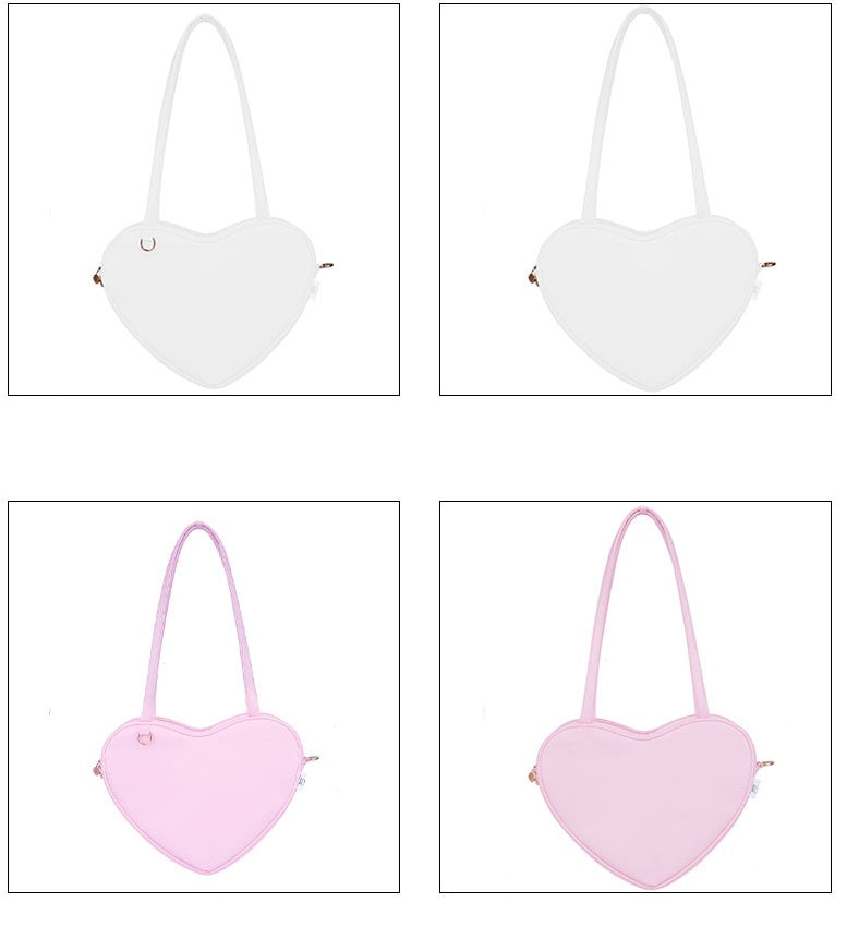 Cute Milk Tea Heart Love Messenger Shoulder Bag