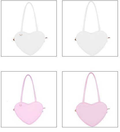 Cute Milk Tea Heart Love Messenger Shoulder Bag