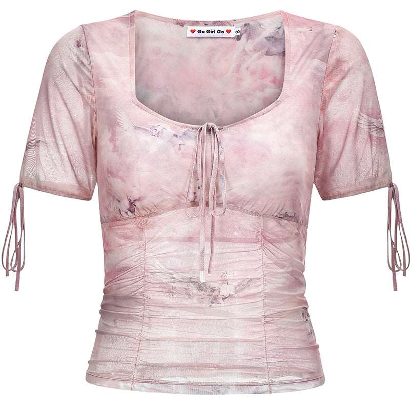 Coquette Ballet Dreamy Pegasus Printed Pink Top Shirt