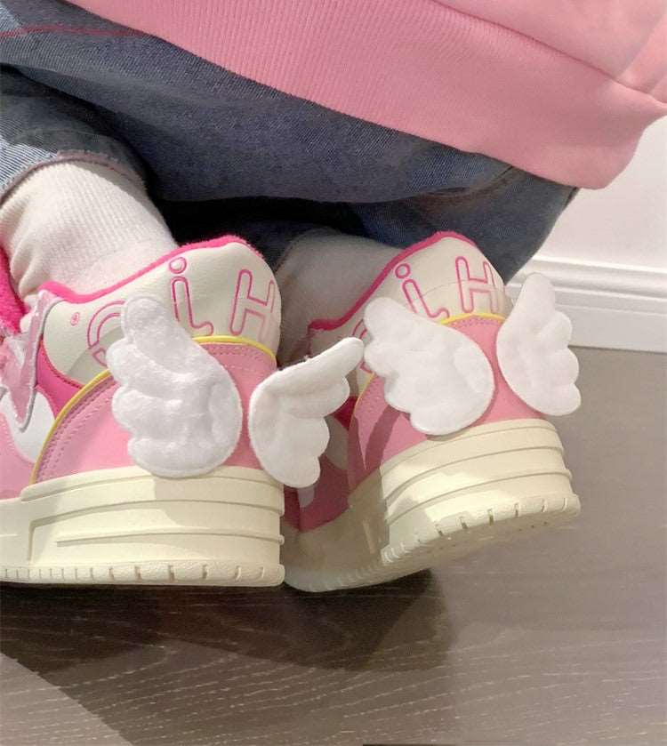 Angel Wings Magical Girl Student Sweet Cute Pink Sneakers Sports Running Shoes