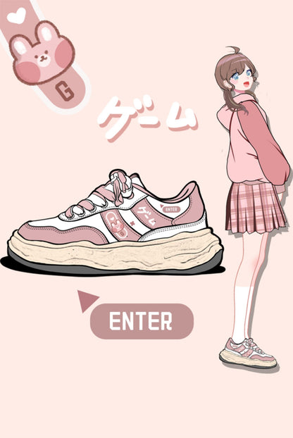 Enter Game Rabbit Pink White Sporty Sneakers Running Shoes