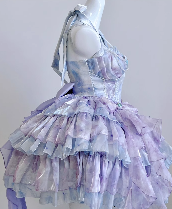 Diamond Sweetheart Starlight Mermaid Purple Princess Strap Dress