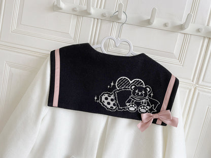 Sailor Collar with Ribbon Winter Autumn Coat