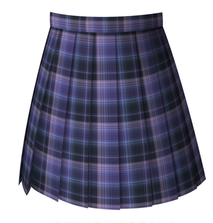 Mystery Dream Black Purple Plaid Pattern Japanese School Student Uniform Seifuku Mini Skirt