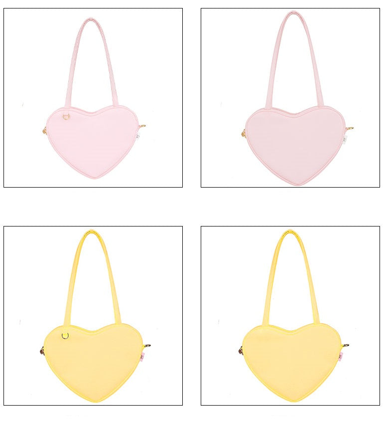 Cute Milk Tea Heart Love Messenger Shoulder Bag