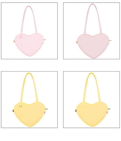 Cute Milk Tea Heart Love Messenger Shoulder Bag