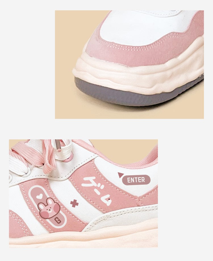 Enter Game Rabbit Pink White Sporty Sneakers Running Shoes