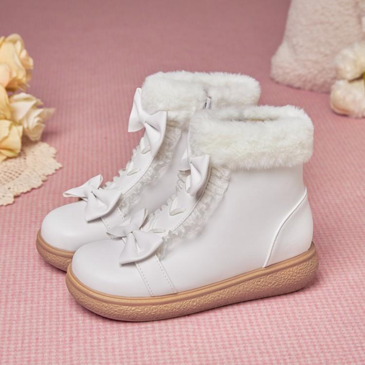 Dream Land Sweet Princess White Cream Pink Winter Boots