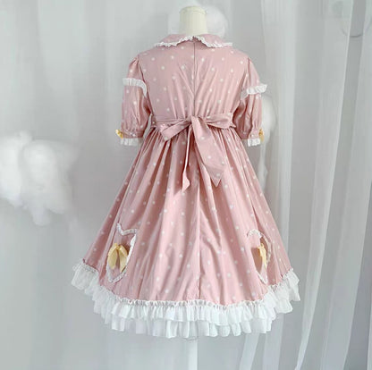 Plus Size Summer Bow Candy Princess Blue & Pink Dress