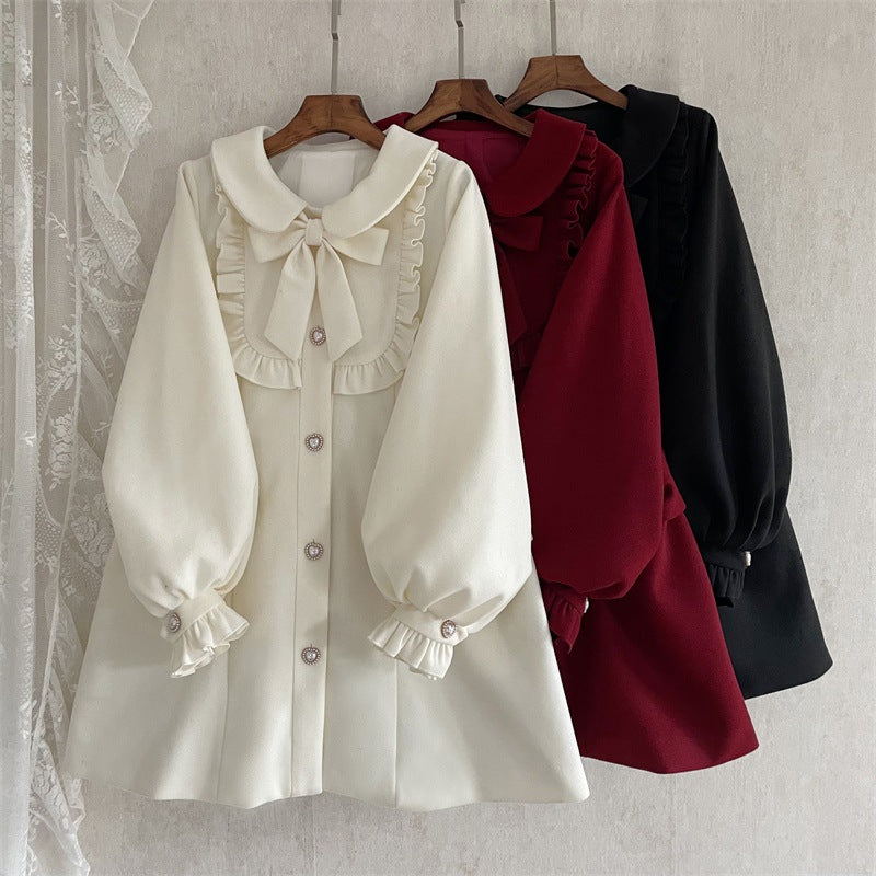 Plush Velvet Woolen Fur Warm Milky White Red Black Jacket Coat