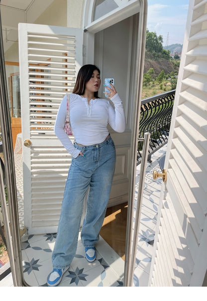 Plus Size Women 80s Chic Denim Jeans Pants