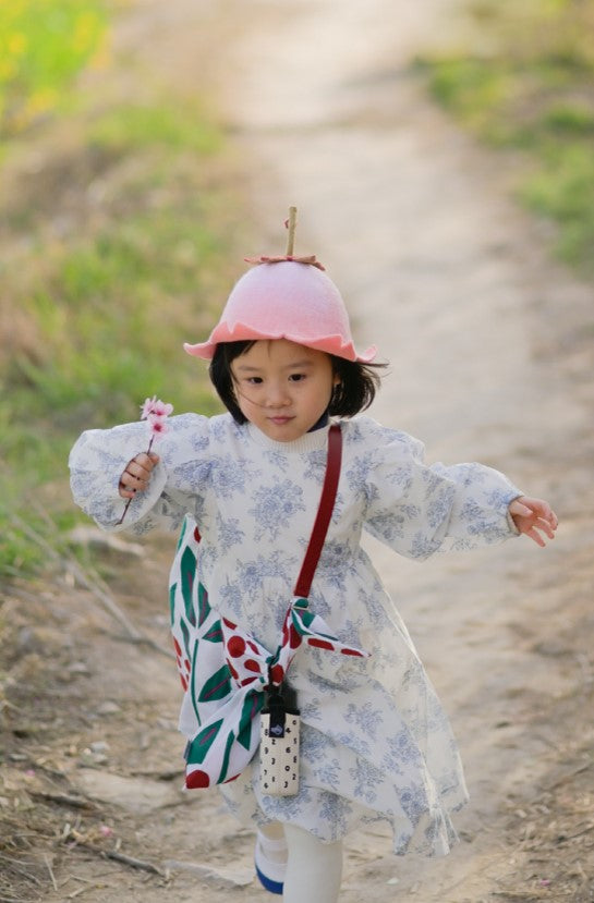 Handmade Cherry Blossom Peach Pink Fairy Flower Cute Wool Hat