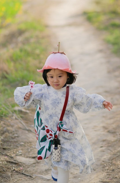 Handmade Cherry Blossom Peach Pink Fairy Flower Cute Wool Hat