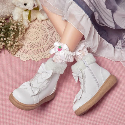 Dream Land Sweet Princess White Cream Pink Winter Boots