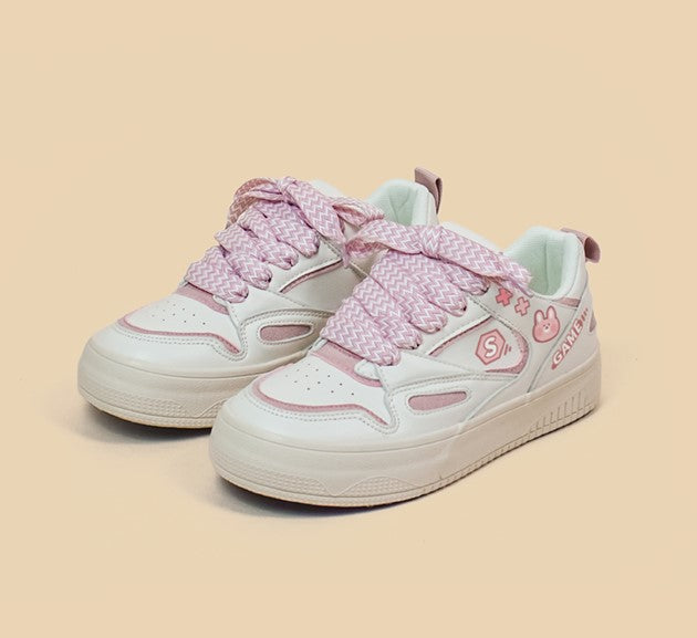 S Class E Sports Game Rabbit Pink White Sporty Sneakers Running Shoes