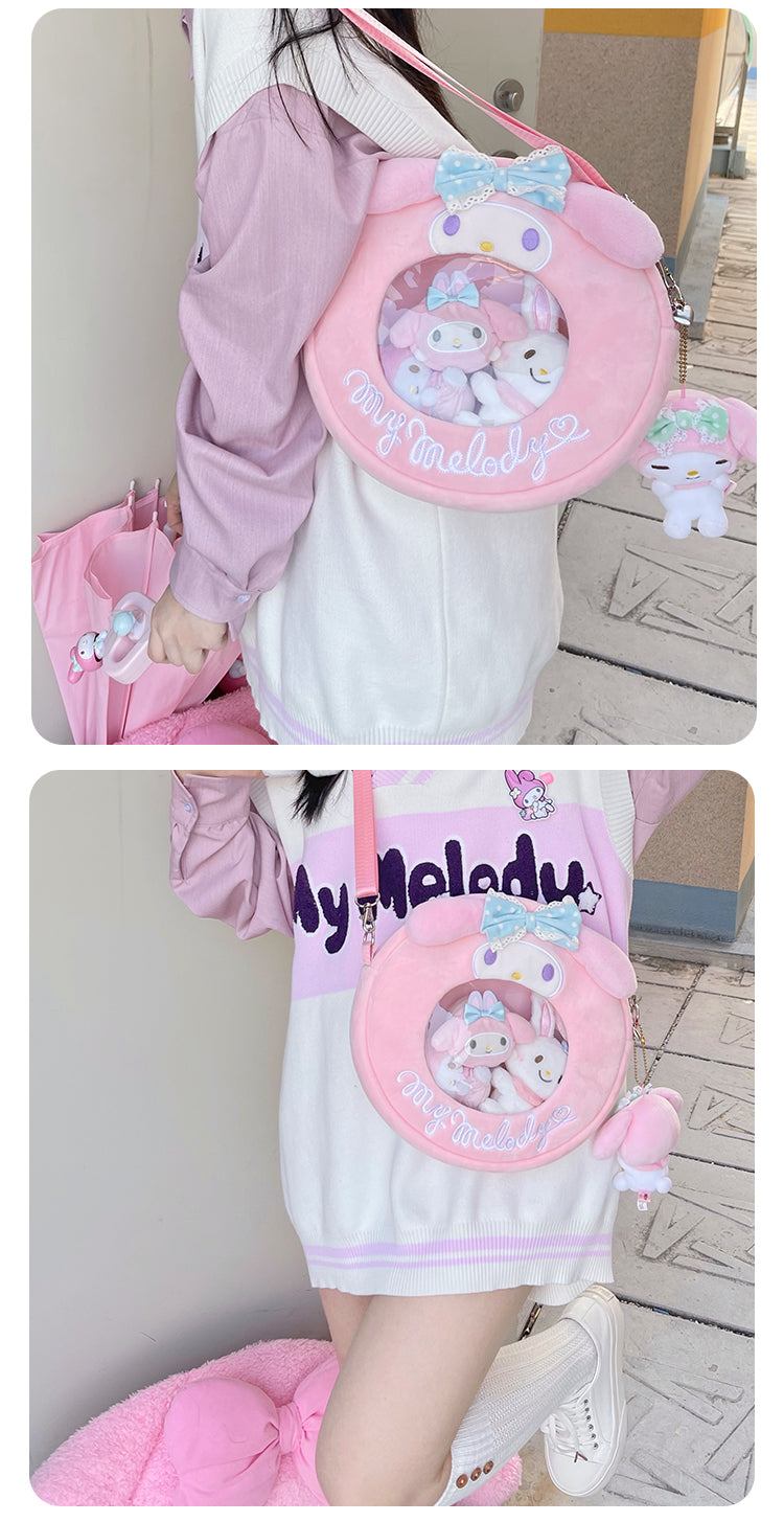 Kawaii Donut Black Pink Purple Devil Melody Messenger Bag