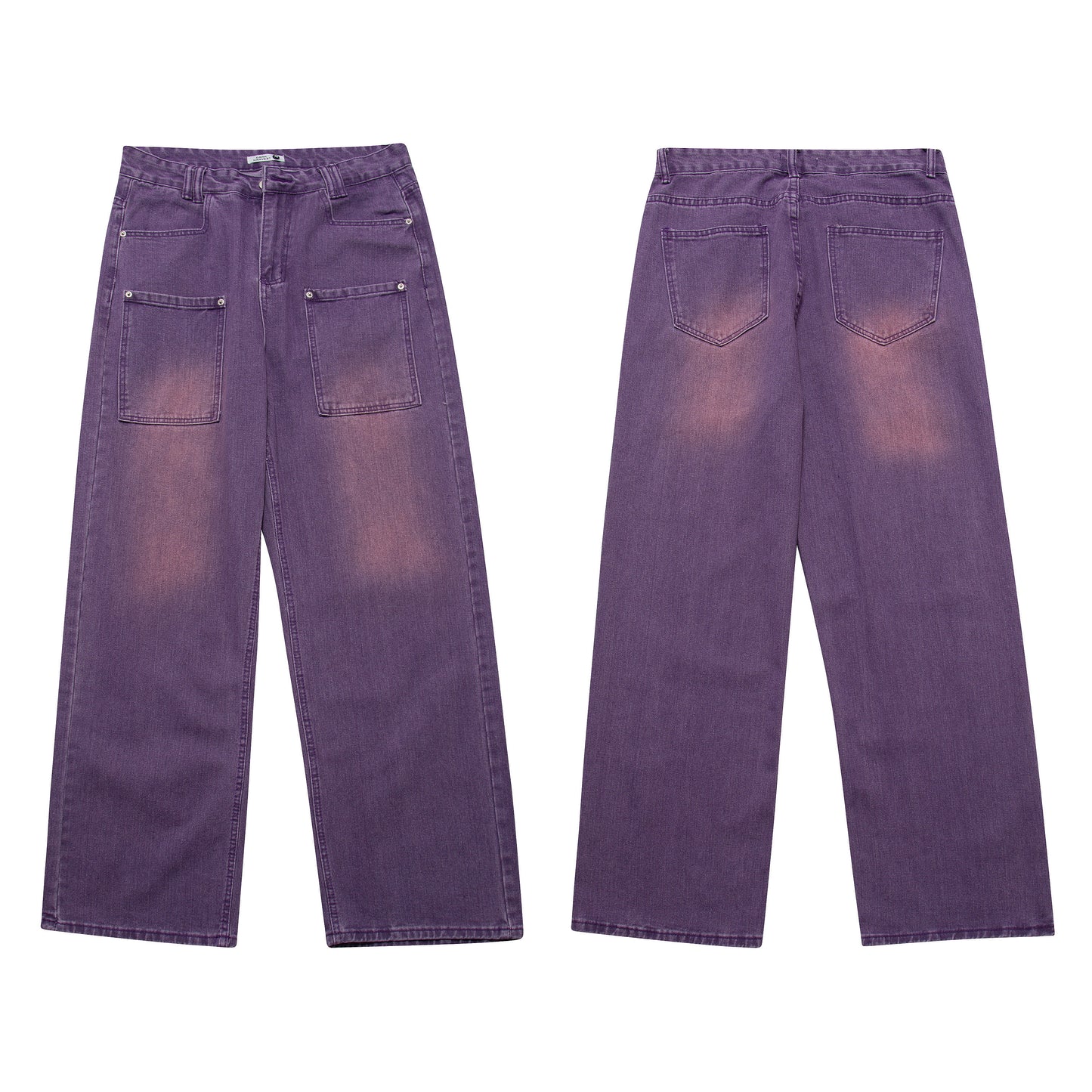 Y2K Loose Wide Leg Gradient Purple Wash Denim Jeans Pants