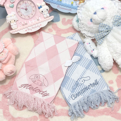 Pink & Blue Plaid Melody Cinnamon Dog Scarf Scarves