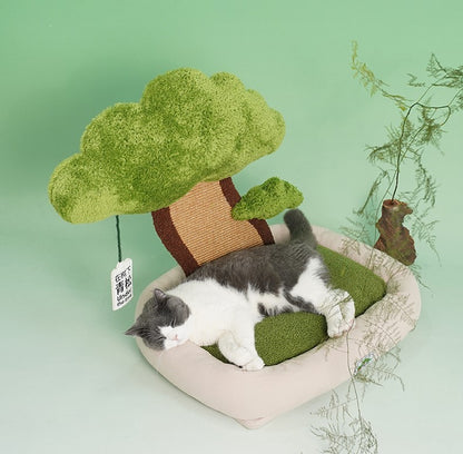 Under the Tree Peaceful Bonsai Decor Cats Dogs Pets Beds House Scratching Post