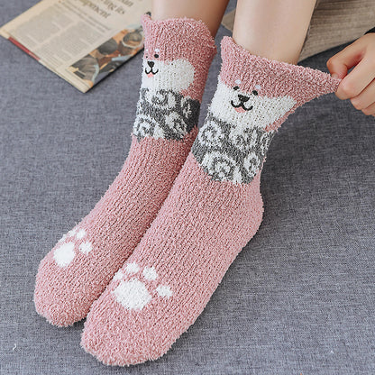 Shiba Inu Dog Warm Thick Plush Socks Set