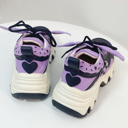 Moeka Chan Soft Girl Cute Pastel Pink Blue Purple White Black Heart Wings Sneakers Running Shoes