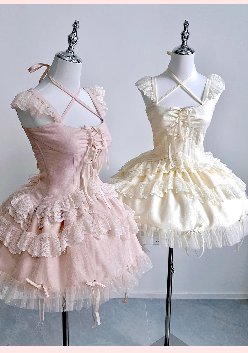 Sweet Fragrance French Balletcore Girl White Pink Coquette Elegant Dress