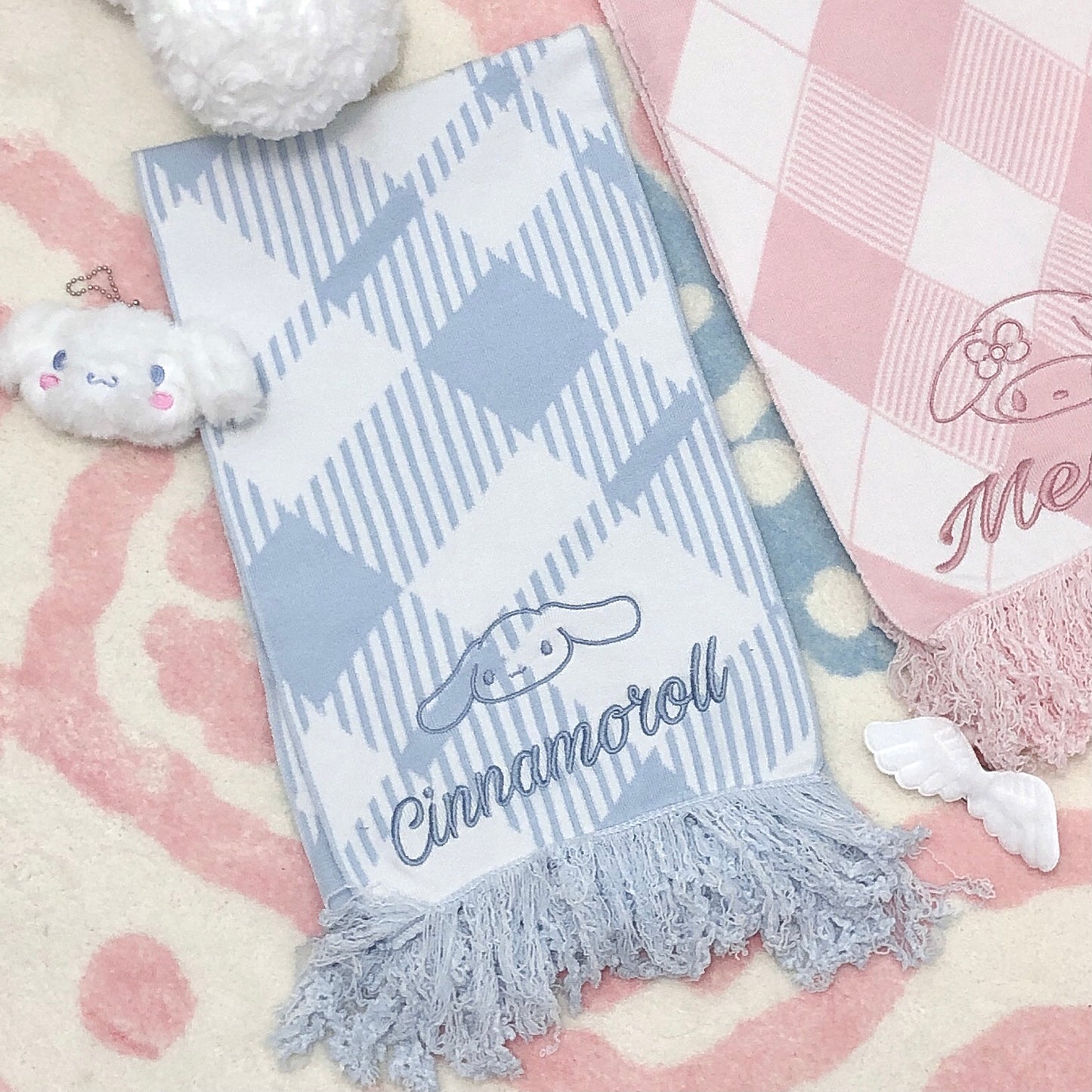 Pink & Blue Plaid Melody Cinnamon Dog Scarf Scarves