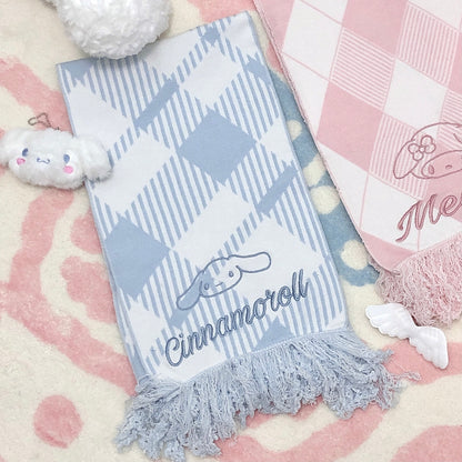 Pink & Blue Plaid Melody Cinnamon Dog Scarf Scarves