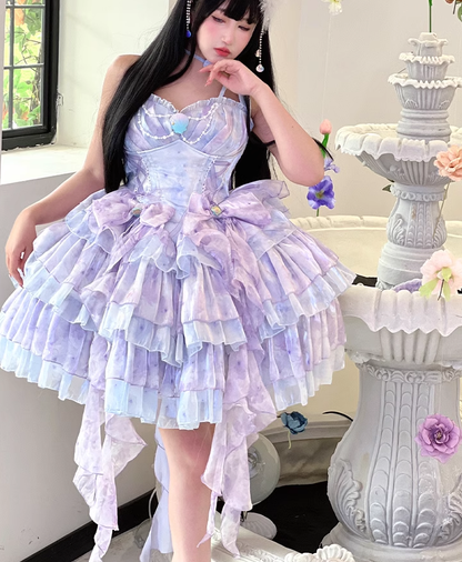 Diamond Sweetheart Starlight Mermaid Purple Princess Strap Dress