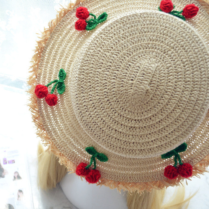 Fruity Strawberry Cherry Pineapple Spring Summer Straw Hat