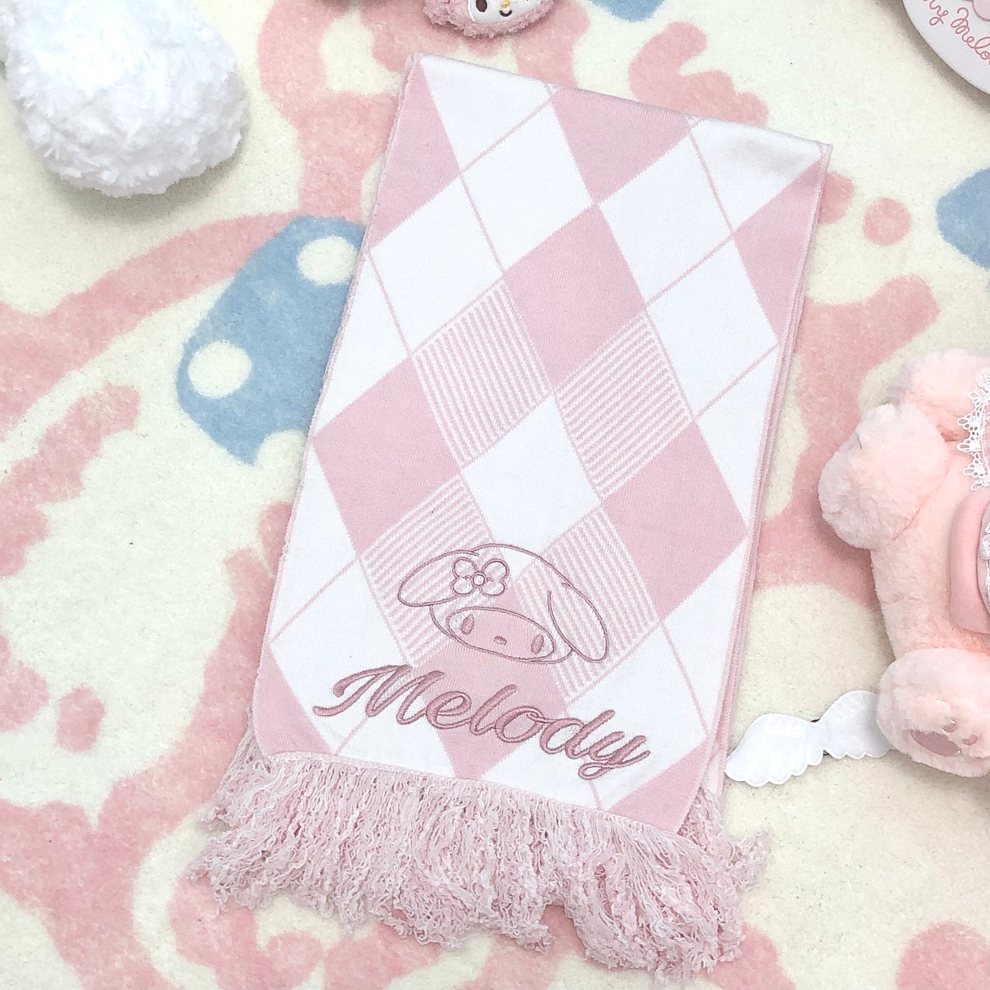 Pink & Blue Plaid Melody Cinnamon Dog Scarf Scarves