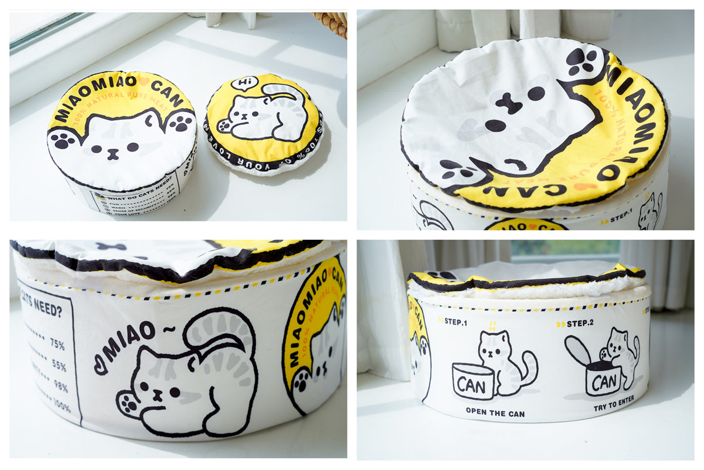 Yellow & Orange Japanese Canned Food Cats Dogs Pets Beds House Decor